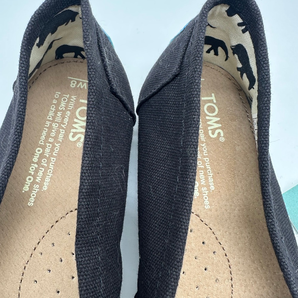 NWT TOMS Classic Alpargata Black Canvas Womens Slip On Shoes 8 - Picture 4 of 9